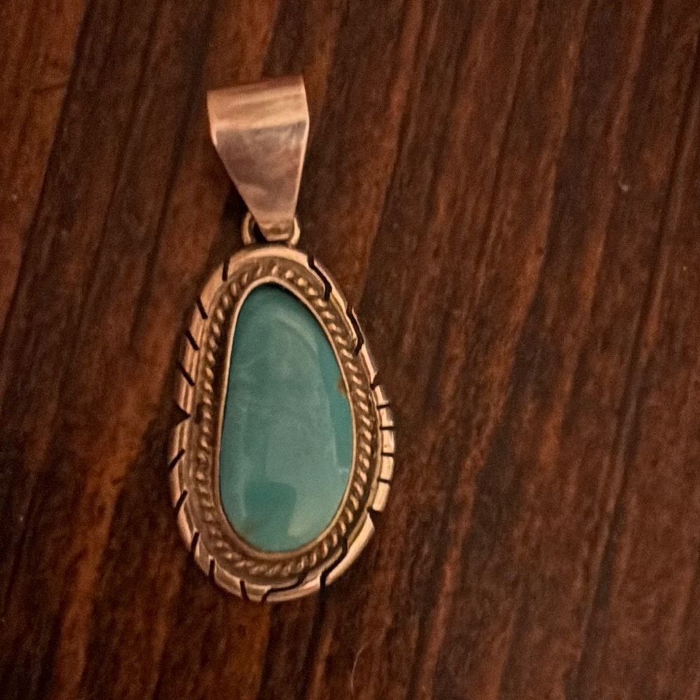 Kingman turquoise sterling silver pendant